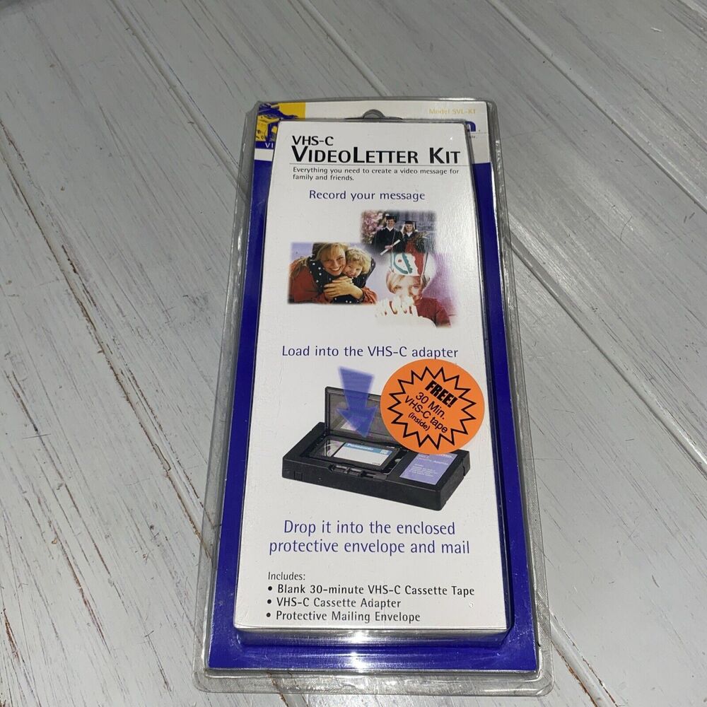 Sima VHS-C Video Letter Kit Cassette VCR Adapter Model SVL-KT Rare Vintage